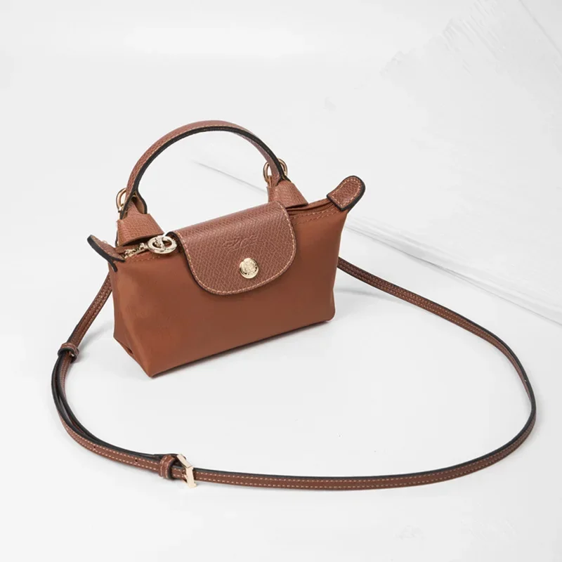 Correa de bolso para Longchamp Mini bolsos, correa de hombro de cuero genuino, sin perforación, modificación de bolsa, accesorios de transformación