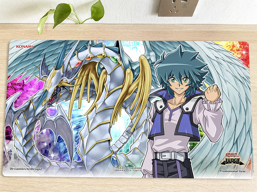 YuGiOh Playmat Jesse Anderson Rainbow Dragon TCG CCG Mat Trading Card Game Mat Mouse Pad Desk Gaming Play Mat 60x35cm Free Bag