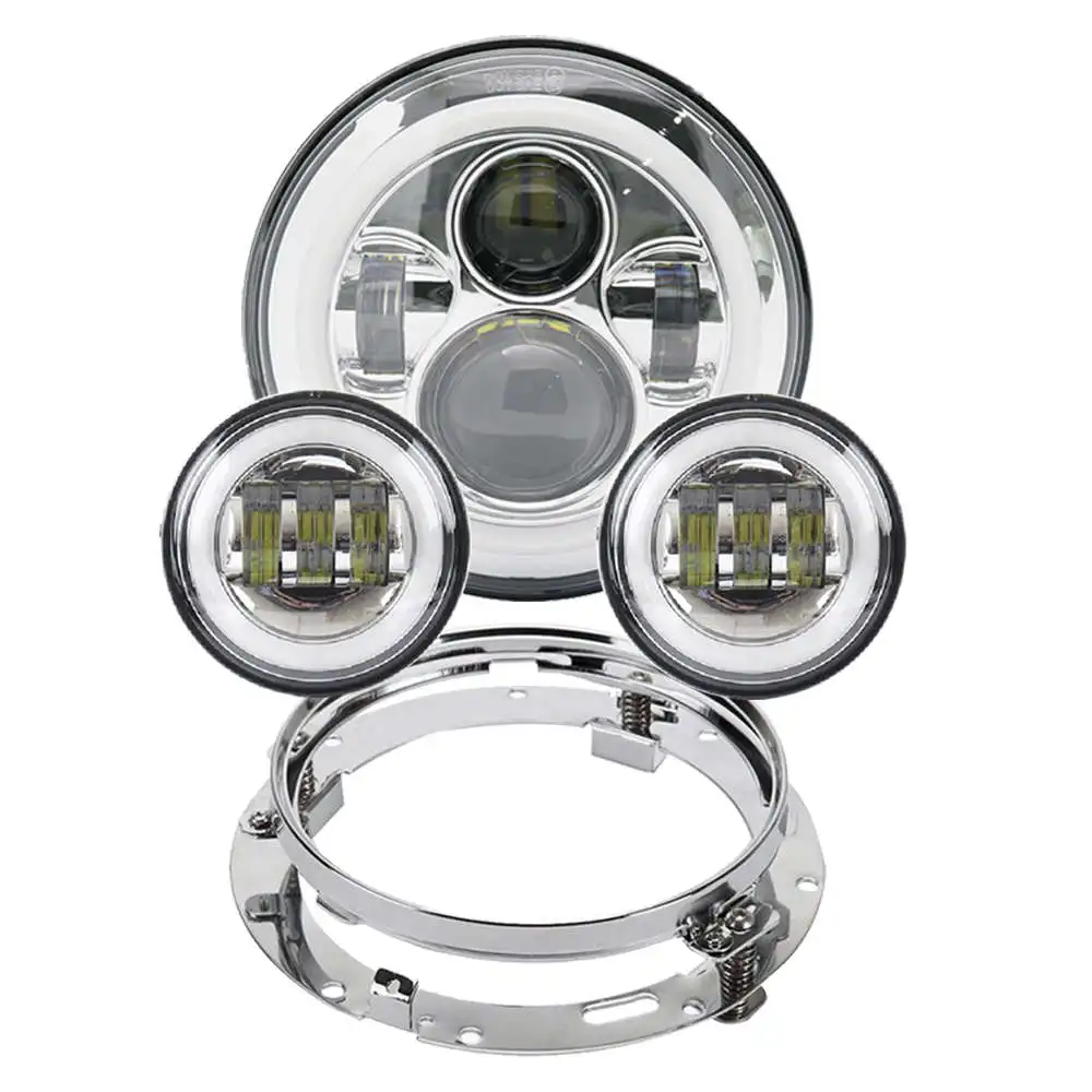 

7inch/4.5inch LED MotorcycleHeadlight For Harley Davidson Electra Glide Softail Fat Boy Touring Motorcycle Fog Lamps