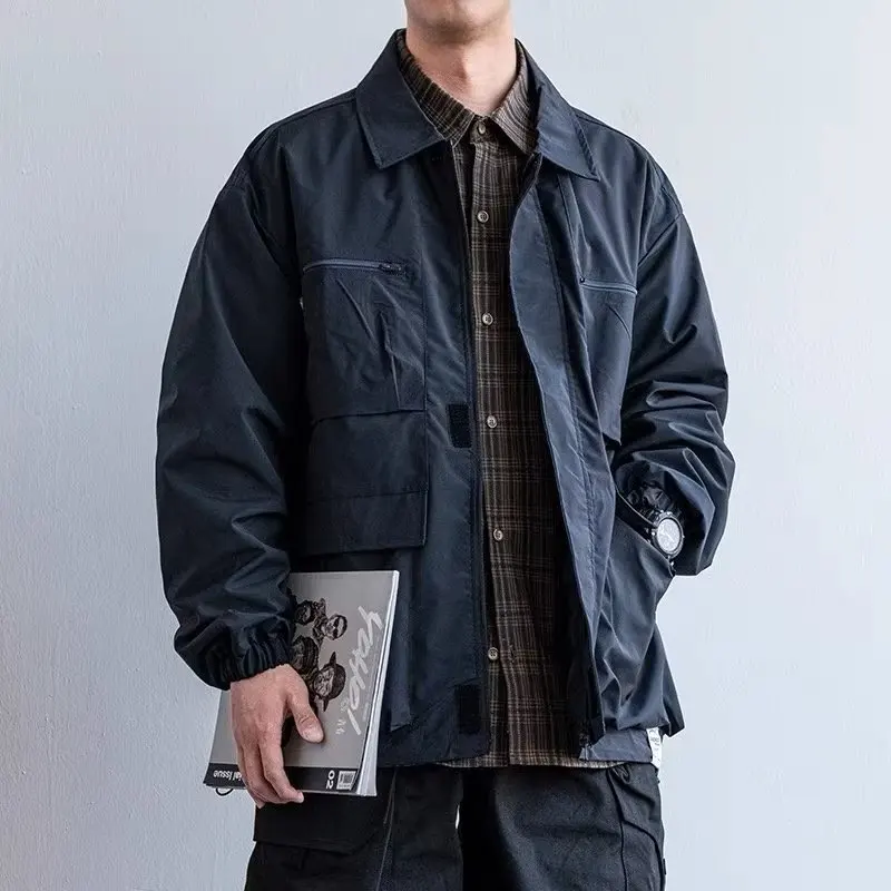 

Spring Autumn Jackets Men Bomber Windbreaker Multi-pocket Korean Outdoor Sportswear Long Sleeve Outerwear Zipper Men's Clothing