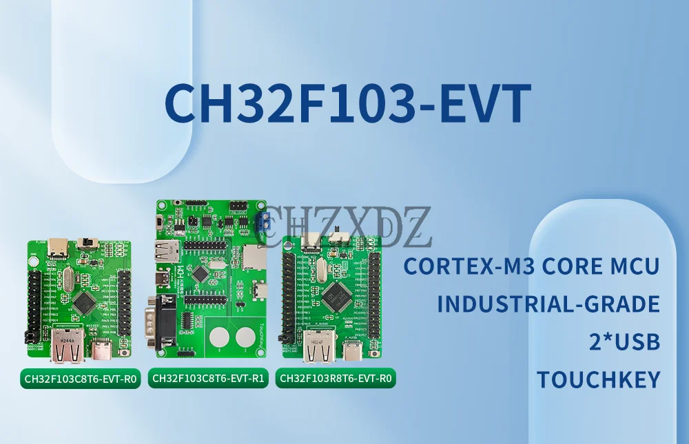 CH32F103 EVT 32-bit ARM Cortex-M3 Core, Geral MCU, USB 2.0, Touchkey, CAN I2C, USART, SPI, Módulo ADC, WCH, Classe Industrial, 2pcs por lote