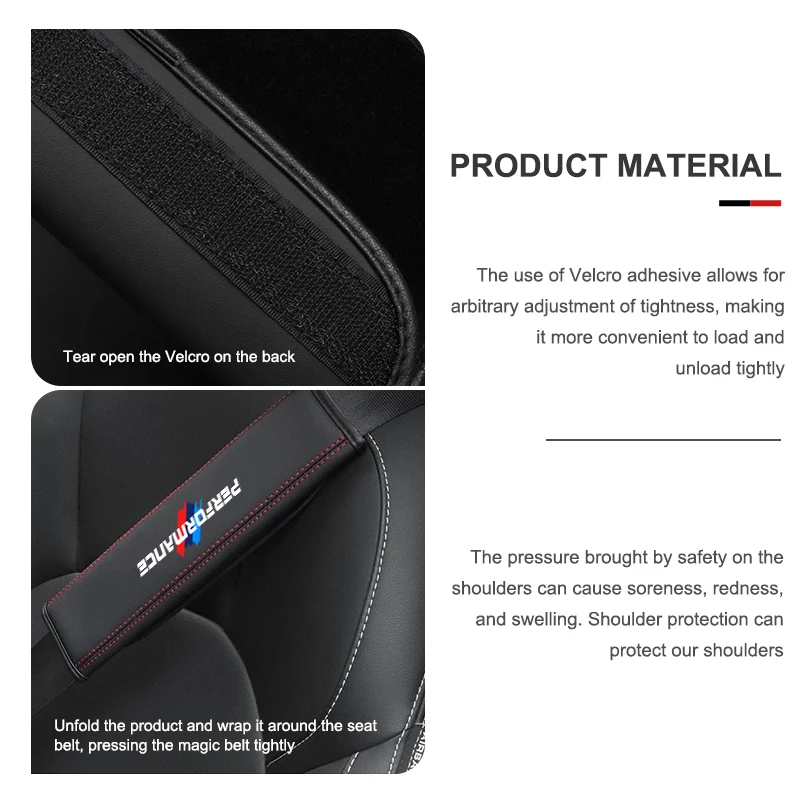Leather Car Seat Safety Belt Shoulder Protection Padding For BMW X1 X3 X4 X5 X7 G20 G38 F20 F39 F48 E46 E60 E36 E39