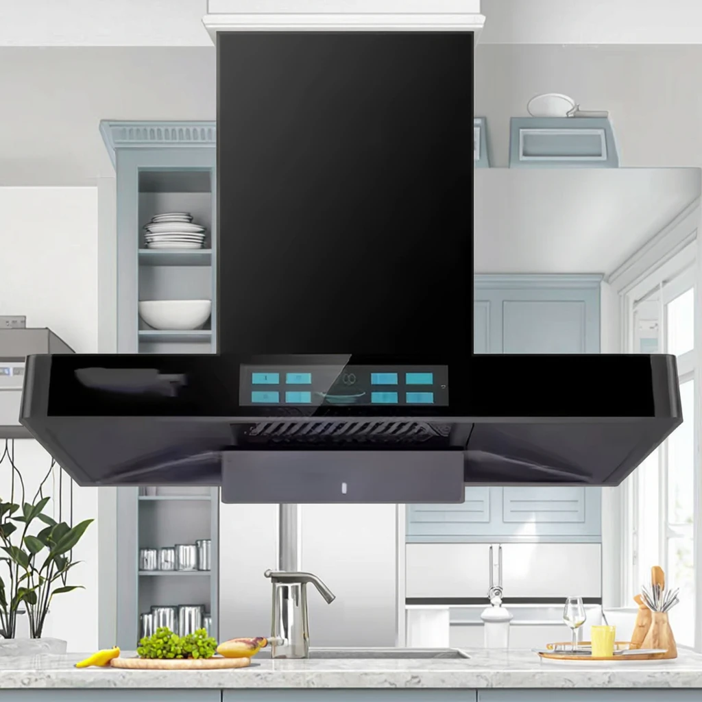 Kitchen Appliance Portable Commercial Industrial Range Hood with Tempered Glass Material