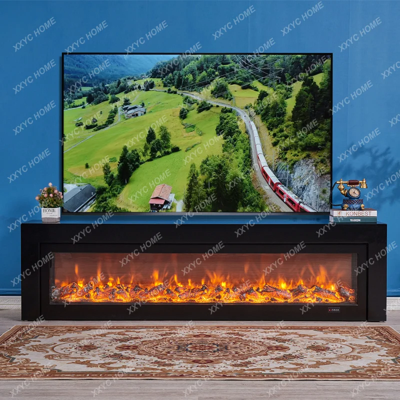 AA light luxury solid wood modern simple TV cabinet electronic fireplace living room simulation heating furnace