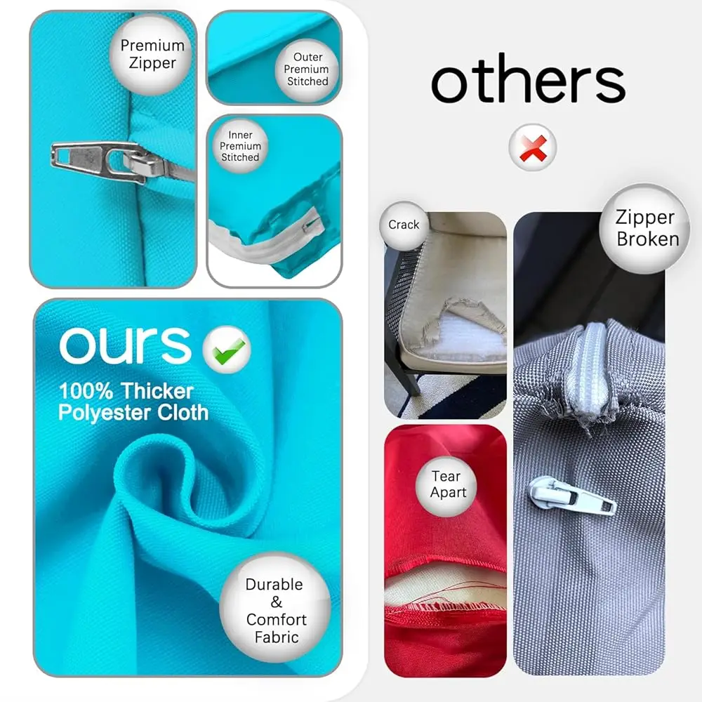 13 Pa Outdoor Seat And Ba Cushions Replacement Covers Fit For 6 Pieces 8-Seater Wicker Rattan Patio Furniture Conversation Set