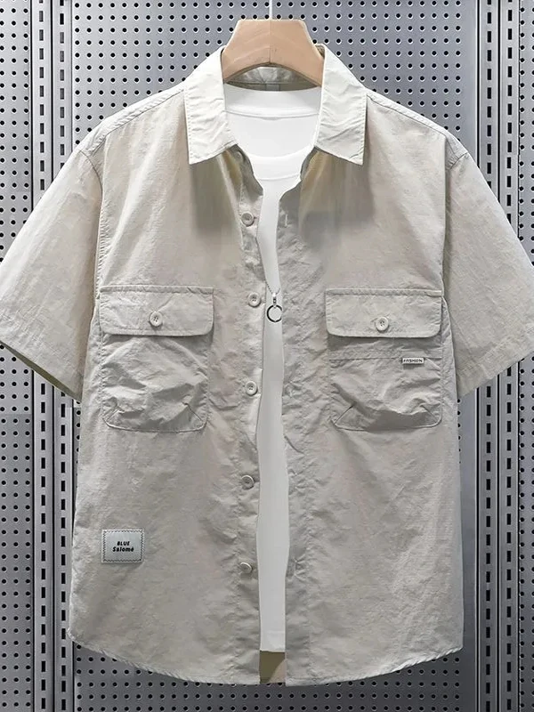 

Мужской летний кардиган с коротким рукавом, новый, простой, молодежный, тонкий, повседневный, дышащий, свободного кроя, модный