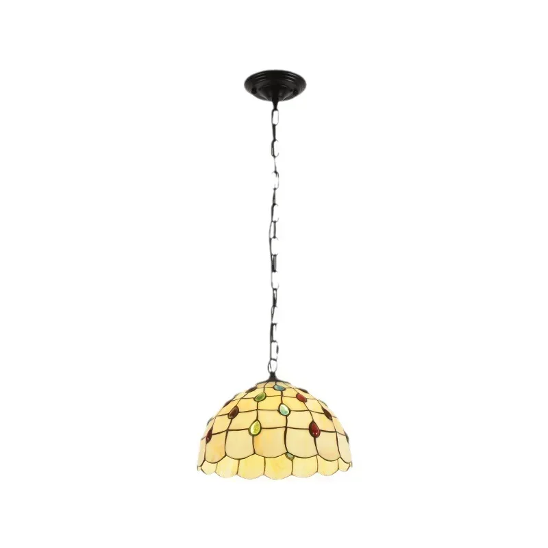 

Mediterranean Colorful Glass Lamp Retro Chandelier for Bar and Restaurant Creative Rural Light Fixture for Bedroom and Porch