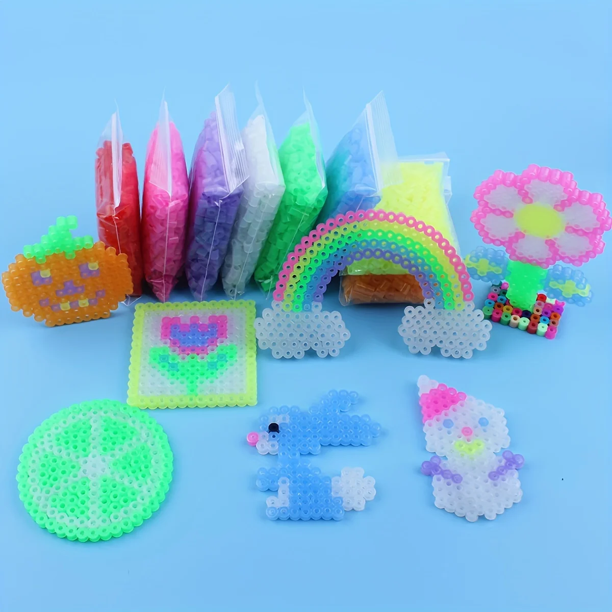 8 Colors Luminous Fuse Beads 500pcs/bag 5mm Ironing Beads  Hama Beads.Children's Pixel Puzzle Toy