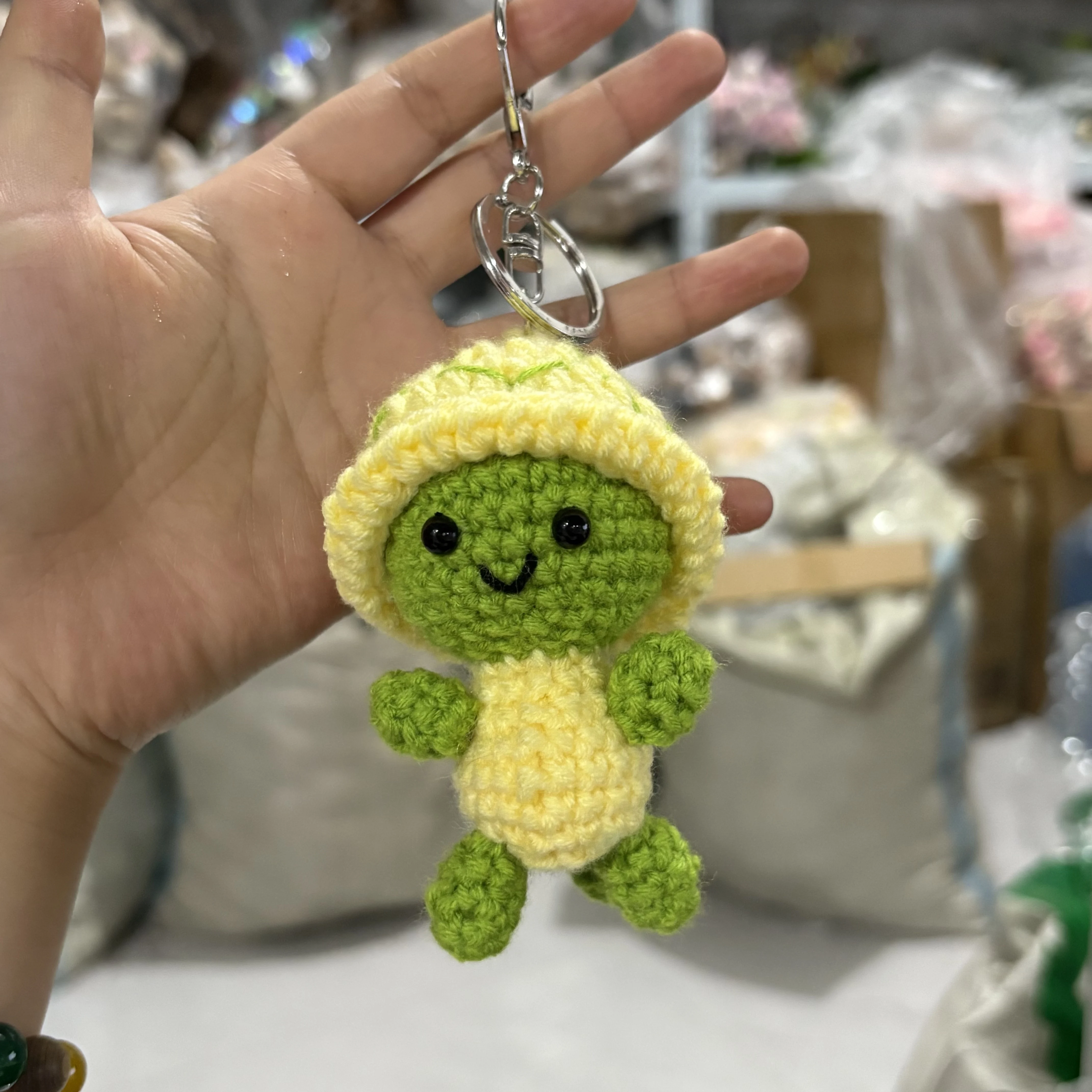 Handmade Woven Mini Crochet Tortoise Keychain Bohemian Style