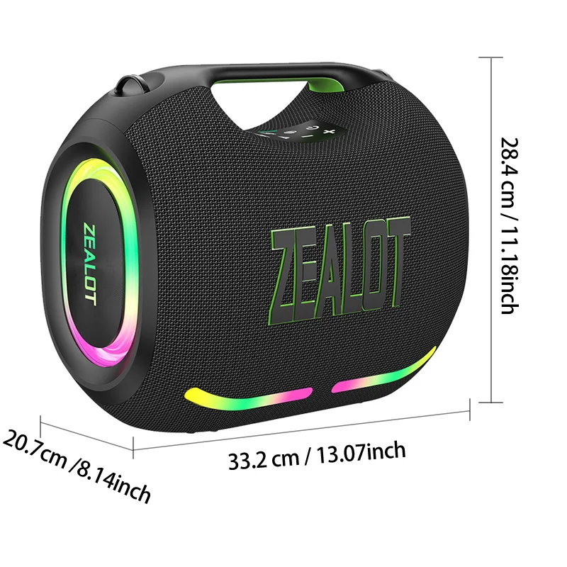 ZEALOT-ZE01 Portable Wireless Bluetooth Speaker 120W High-Power Sound TWS Subwoofer High Volume Waterproof Power Bank