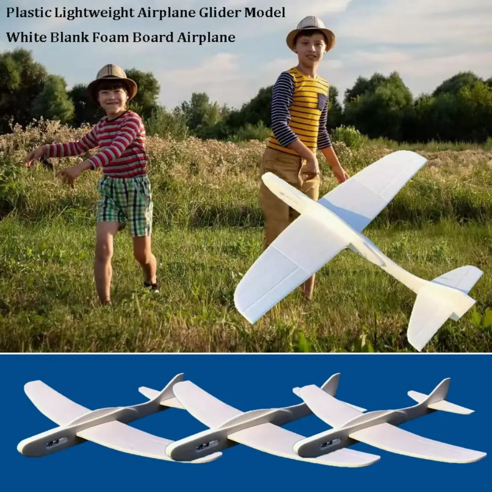 

New Lightweight Airplane Glider Model White Blank Foam Board Plastic Outdoor Flying Throwing Plane DIY Toys Unfinished Biplane