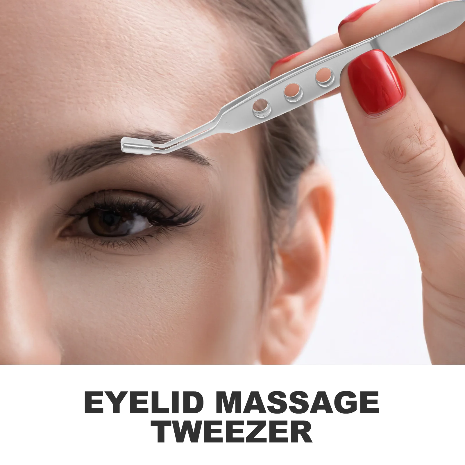 Rvs Ooglid Pincet Meibomian Klier Expressor Vrouwen Beauty Tool Ooglid Massage Pincet Gebogen Rechte Wenkbrauw Valse