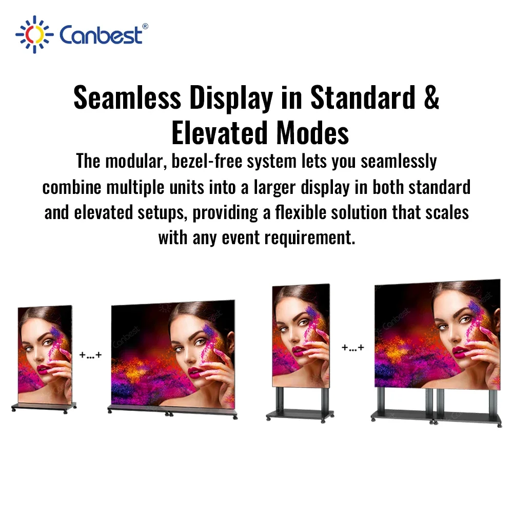Foldable Motorized Elevation COB GOB Portable Rental LED Display Screen P1.2 P1.5 P1.8 Seamless Indoor Digital Poster for Exhibi - view 5