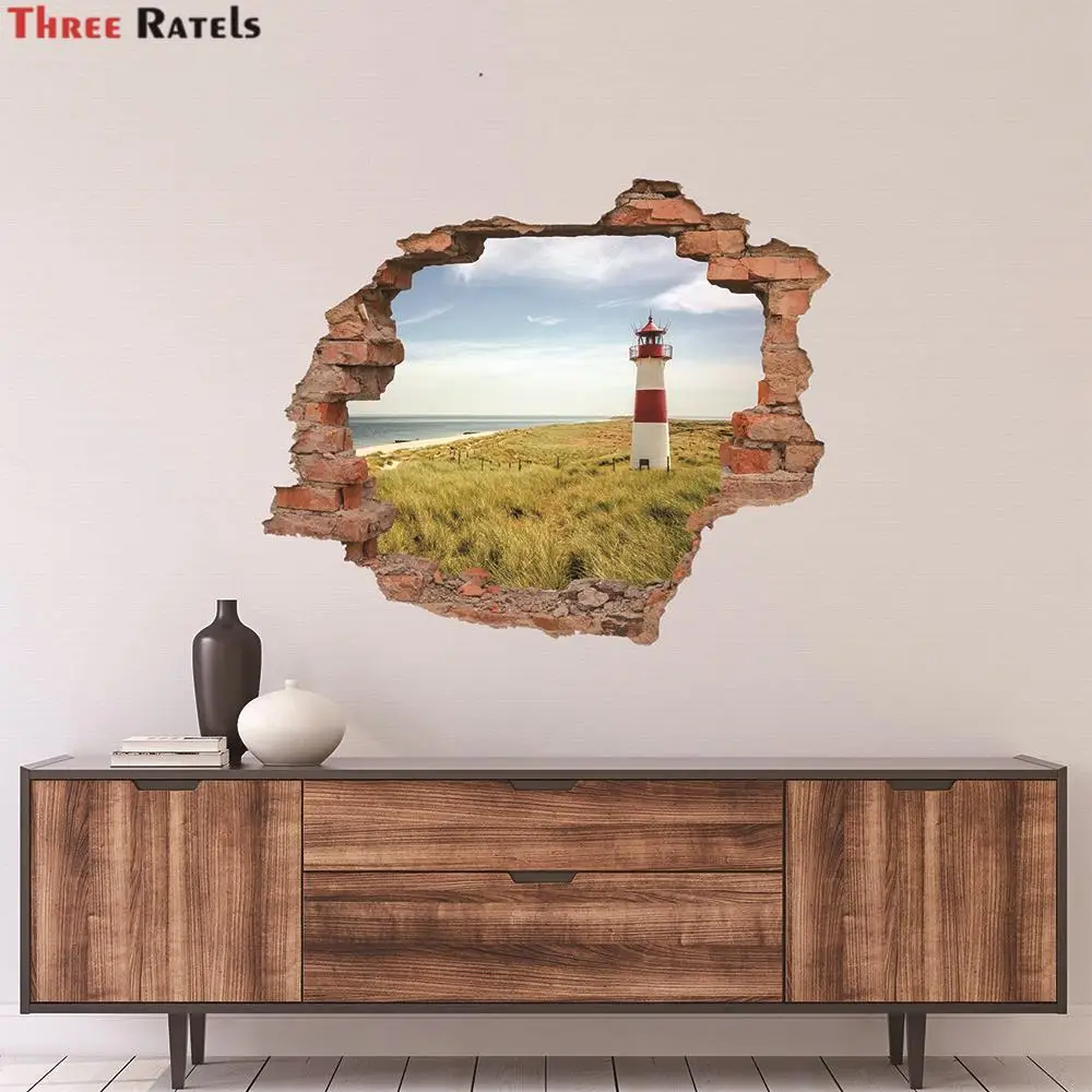 Three Ratels 3D Art Sunny Meadow Landscape Wall Car Accessories Decals Adhesive Wallpaper 3d Wallpaper Sticker