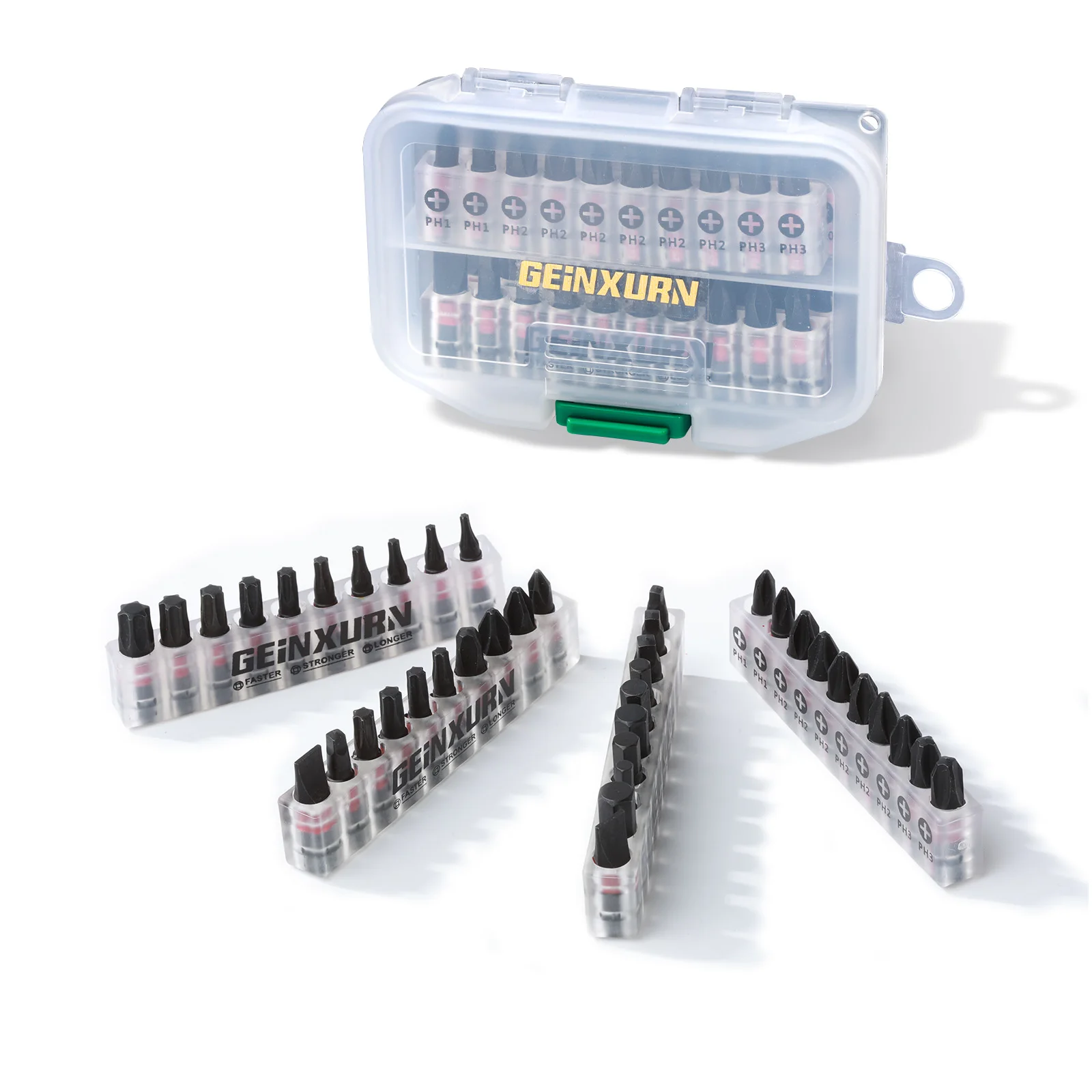 

Набор многофункциональных отверток Geinxurn Impact, насадки из магнитной стали S2 и ударный держатель бит с основанием и ящиком для хранения