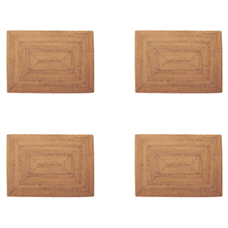 

ABMI-4X Table Mats Non Slip Rattan Placemats Dining Table Heat Resistant Woven Placemats Heat Resistant Mats For Dinner Table,