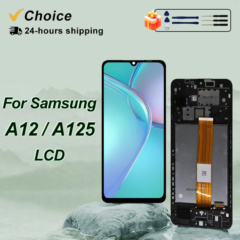 6,5 "OEM para Samsung A12 A125 LCD SM-A125M Digitalizador de pantalla táctil para Samsung SM-A125F A125F/DS A12 piezas de repuesto de pantalla
