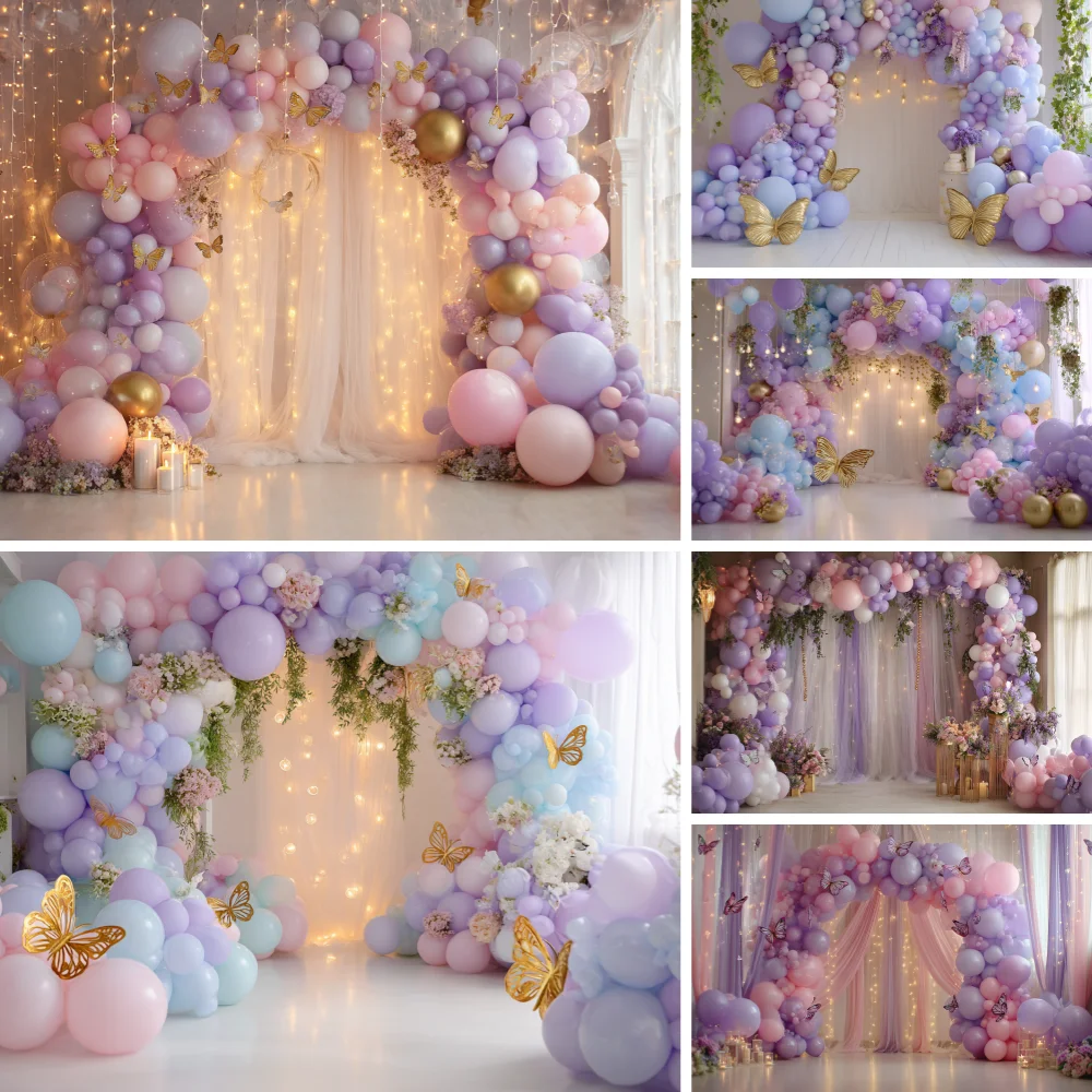 

Balloon Arch Photography Background Princess Birthday Party Wedding Newborn Portrait Cake Table Background Photo Booth Props