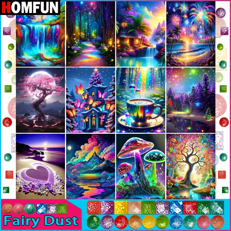 HOMFUN Fairy Dust 5D Diy Diamond Painting Cross Stitch 