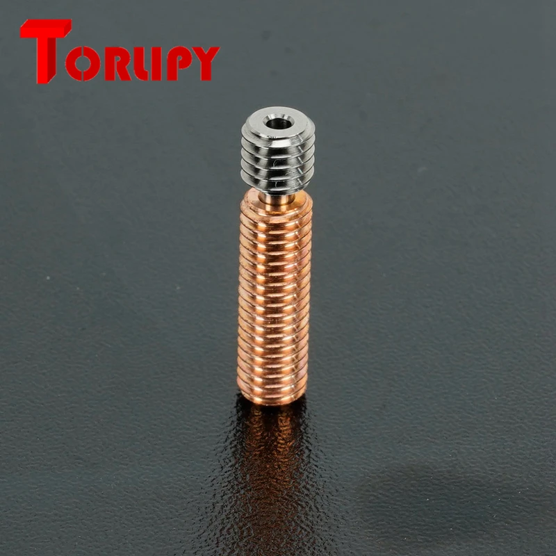 Torlipy High Quality MK8 Bimetal Heatbreak Titanium Alloy Copper Throat 26mm M6 Thread For 3D Printer Hotend