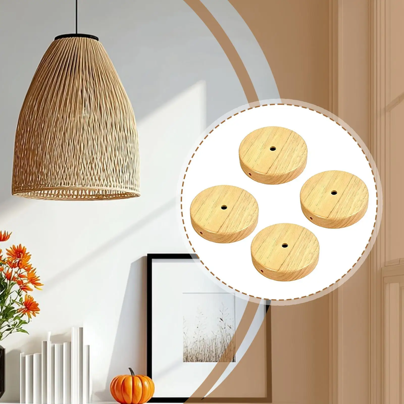Ceiling Lamp Wood Canopy Cover Plate Light Fixture Accessory Replacement for Vintage Hanging Lamps Indoor
