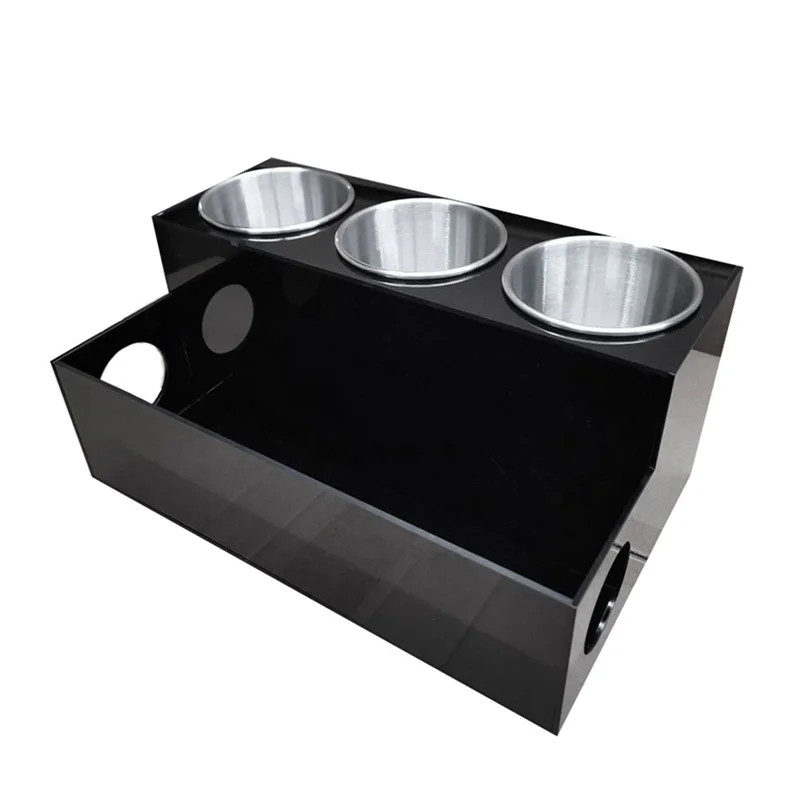 منظم أدوات الشعر من الأكريليك ومجفف الشعر وحامل تصفيف الشعر ومستلزمات التجميل وحامل تخزين مع أكواب متين