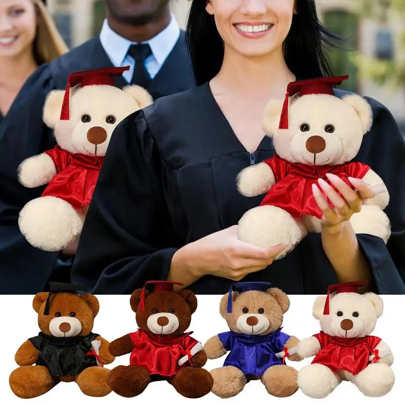 Graduation Bear Plush Toy Cute Teddyy Bear Soft Doll Boys Girls Students Graduation Gift Celebrate College Graduation Toy Gifts