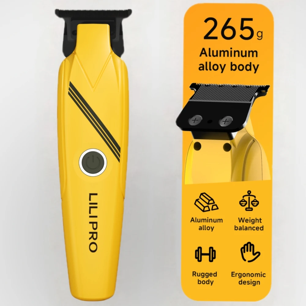 Professional High-speed Motor Aluminum Alloy Metal Material Cordless Electric Rechargeable Hair Clipper Trimmer Set