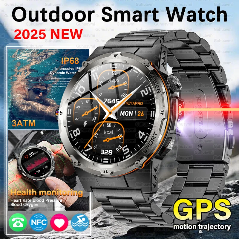 2025 New GPS Outdoor Professional Sports Smart Watch Men Women Heart Rate BT Call 3ATM Waterproof Swimming Fitness Smartwatches