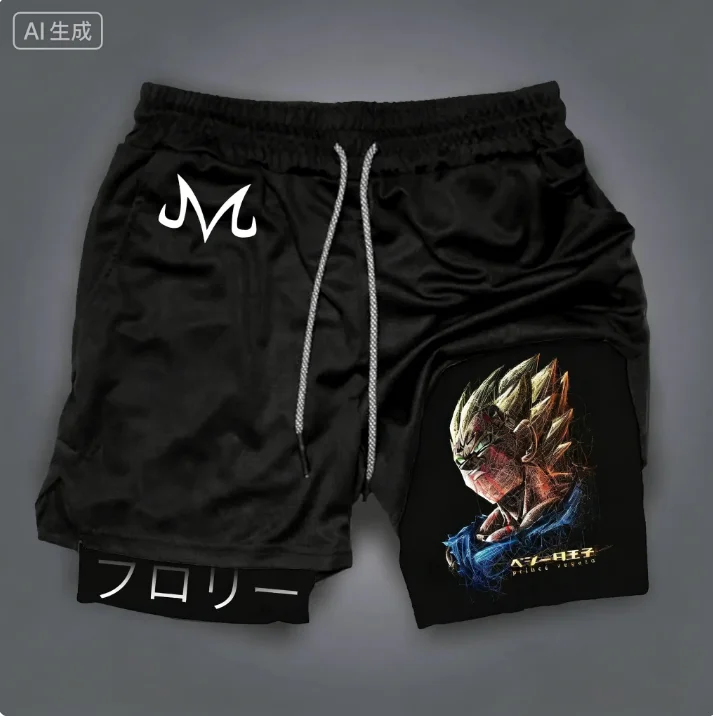 

2026 Dragon Ball Z Training Shorts Classic Goku Battle Pose Right Side Logo Drawstring Wear Comfortable and Breathable