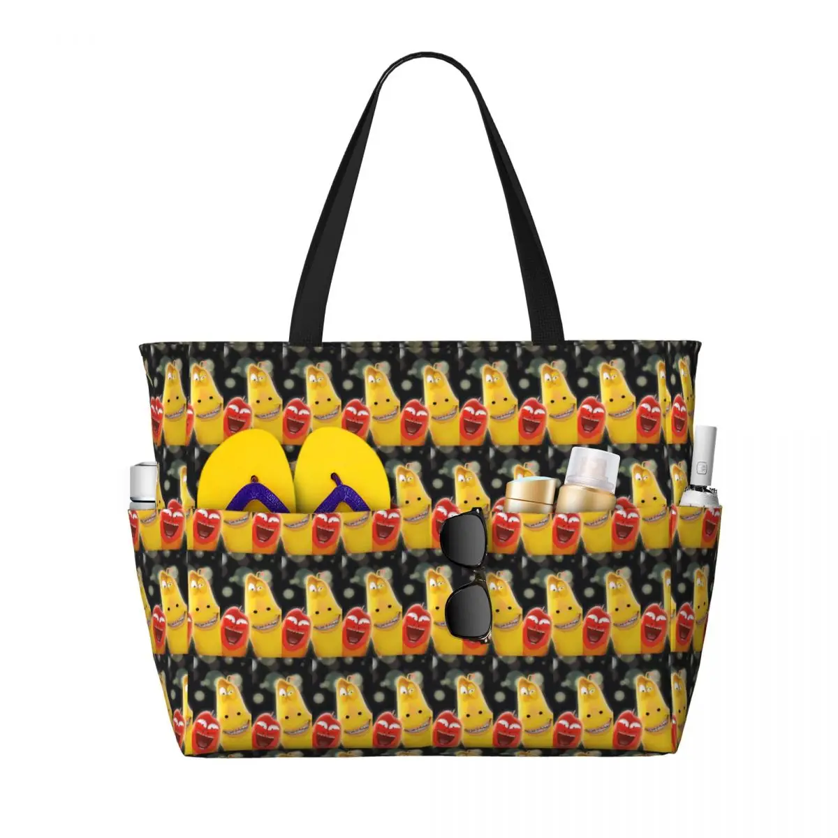 

Larva Yellow Red Funny Anime Beach Tote Bag Sport Gym Yoga Duffle Large Tote Bag Women Travel Bag Fitness bag