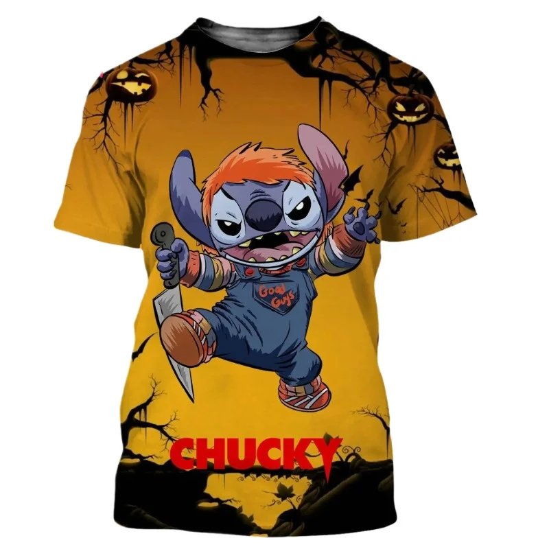 3D プリントされた通気性があり、快適で速乾性のあるスポーティーなカジュアル T シャツ、アニメーションステッチ付き、大人、男性、女性、子供向け