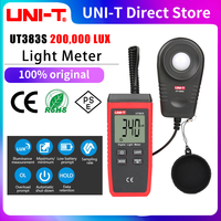 UNI-T UT383S Light Meter 200,000 LUX Digital Luxmeter Luminance Lux Fc Test Max Min Illuminometers Photometer