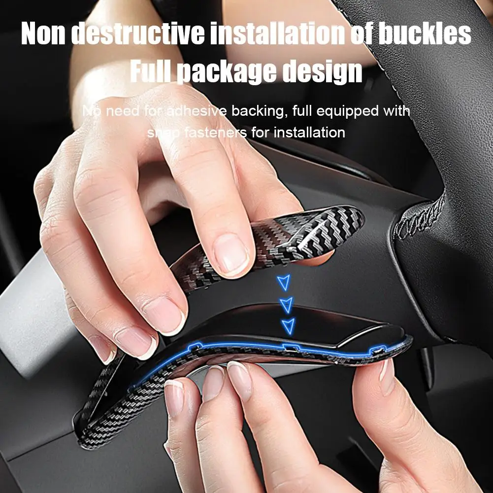 

for Tesla MODEL Y Juniper 2025 Carbon Fiber Gear Shift Cover ABS Steering Lever Handle Protection Shifter Shell Car Decor X5J2