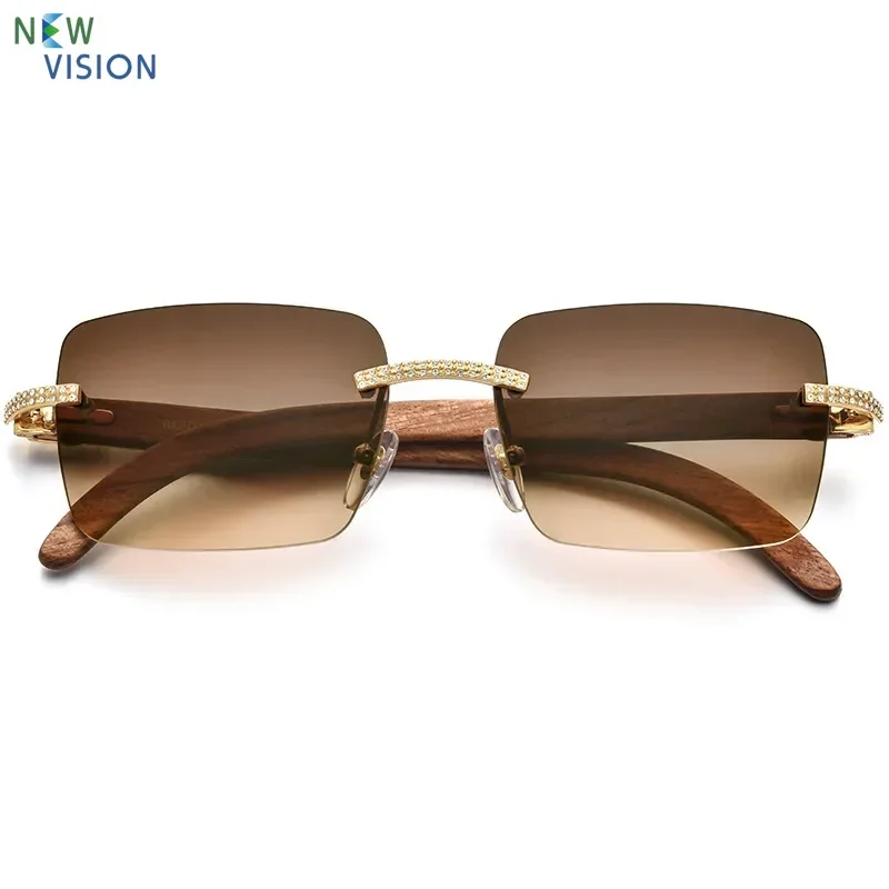 

2025 Diamond Rosewood Sunglasses Handmade Wooden Legs High-end Luxury UV Resistant Men Women Outdoor Fashion New Sun Glasses