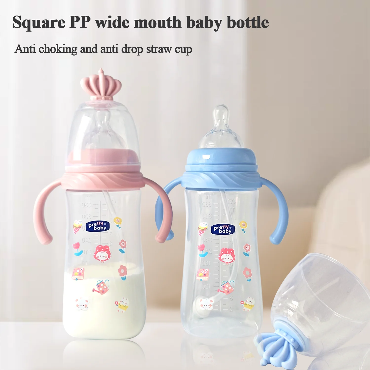 

Соломенная чашка с мультяшным улиткой, детская бутылочка против метеоризма, материал ПП, имитирующий грудное молоко, устойчивый к падению и прочный