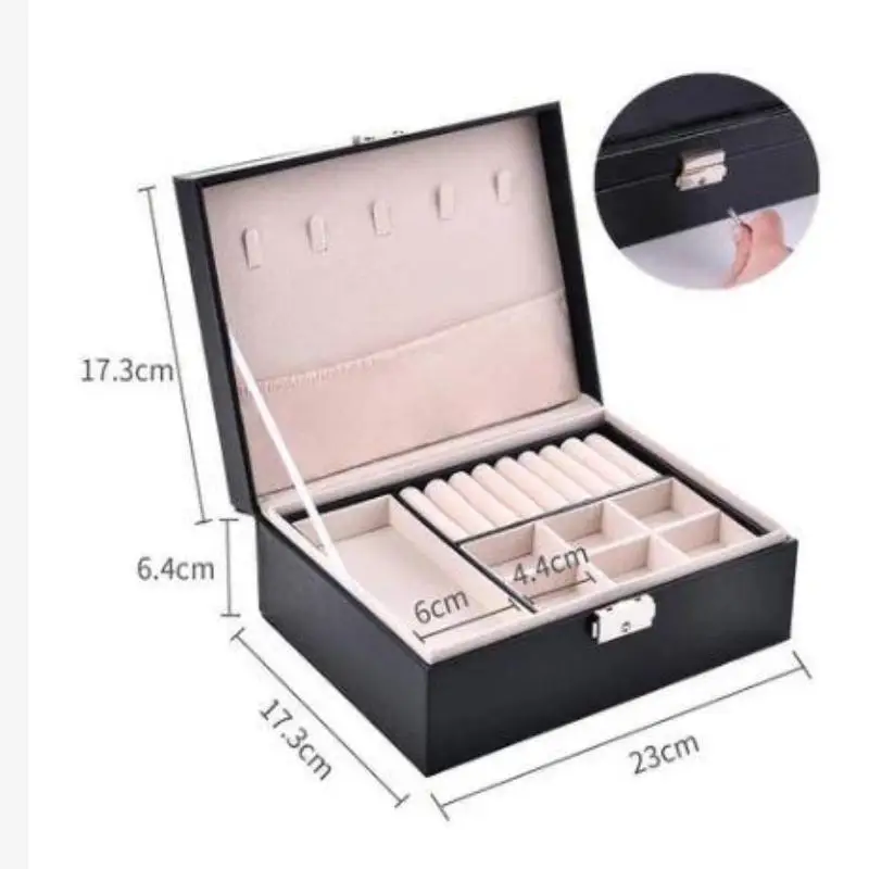 

Элегантная шкатулка для украшений и часов, водонепроницаемый органайзер для хранения ювелирных изделий с замком