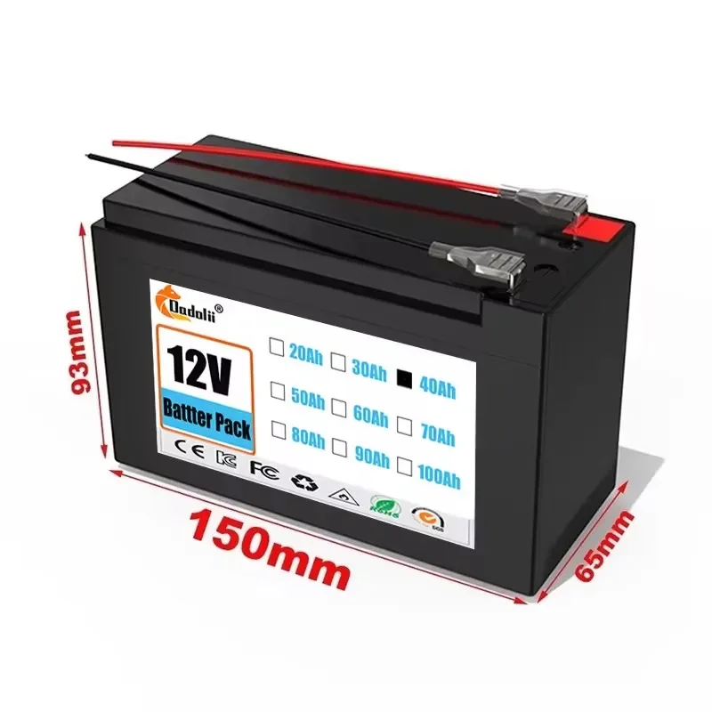 12v 18650 Li-ion rechargeable battery pack 60Ah 30A battery for solar energy built-in high current BMS electric vehiclebattery