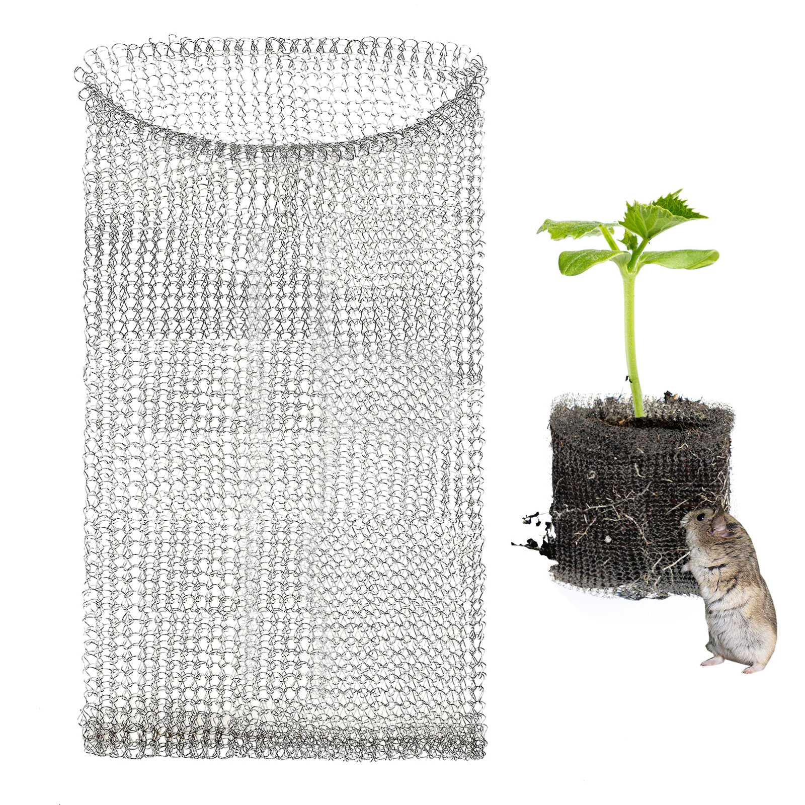 1Pc Stainless Steel Metal Plant Mesh Bag Wire Knitted Plant Protection Plants Root Pouches Basket Rodent-proof Pest Control Bags