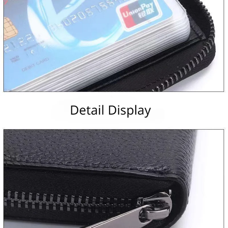 1pc 20 Slots Cards Storage Bag Organizer for ID Credit Card Holder Bag Case Coin Purse Portable Cards Bag Zipper PU Wallet