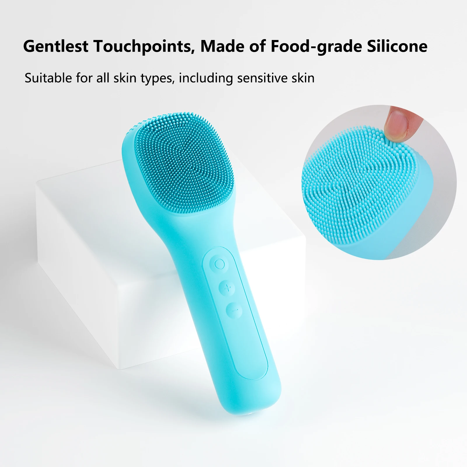 Portable Waterproof Silicone Sonic Wash Facial Massage Brushes Electric Facial Cleansing Brush Beauty Device