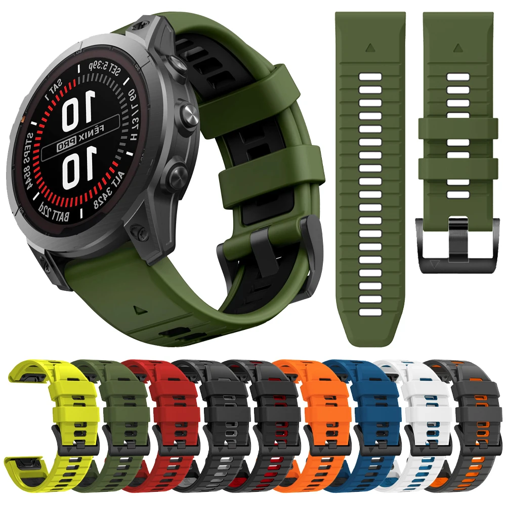 QuickFit 22 mm 26 mm Silikonarmband für Garmin Fenix 8 E 7 7X Pro 6 6X 5 5X/Epix Gen 2/Tactix8/Instinct 3 2X/965 955 945 Uhrenarmband