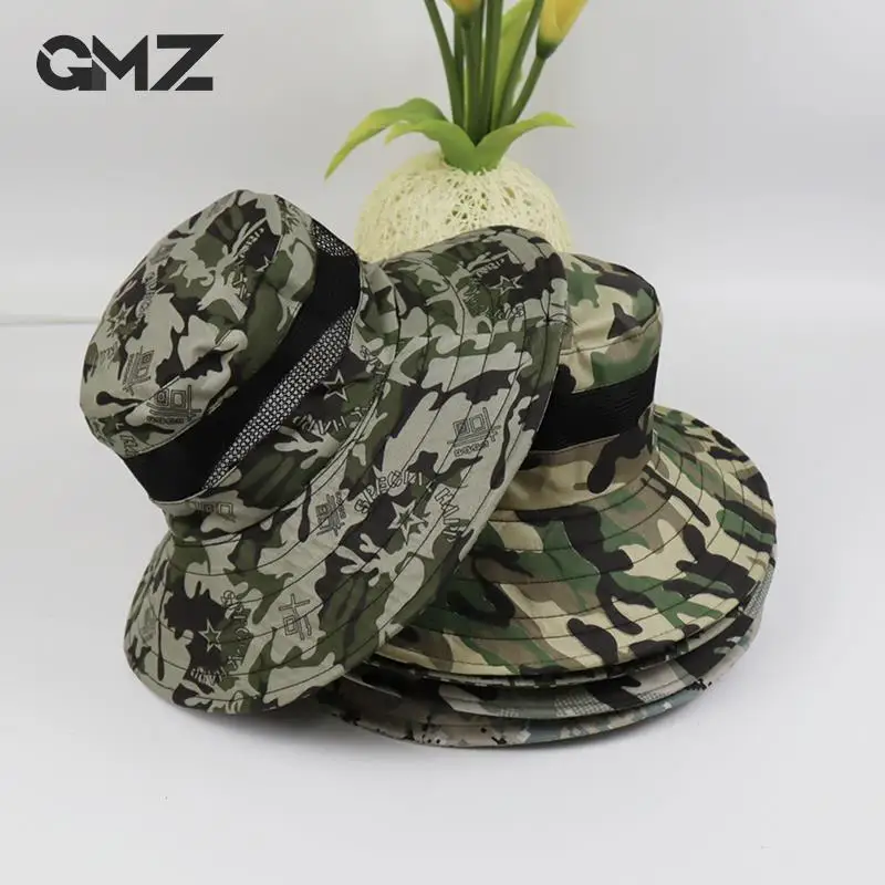 Summer Sunproof Breathable Hat Tactical Camouflage Bucket Hats Men Women Camping, Fishing, Hiking, Military Exercise Cap