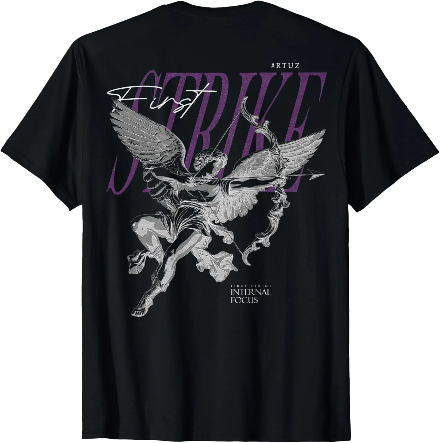 Aesthetic Streetwear Angel Back Print Graphic Tees T Shirts For Women And Men 100% Cotton Trendy Y2K Short-Sleeve Tee – Soft,
