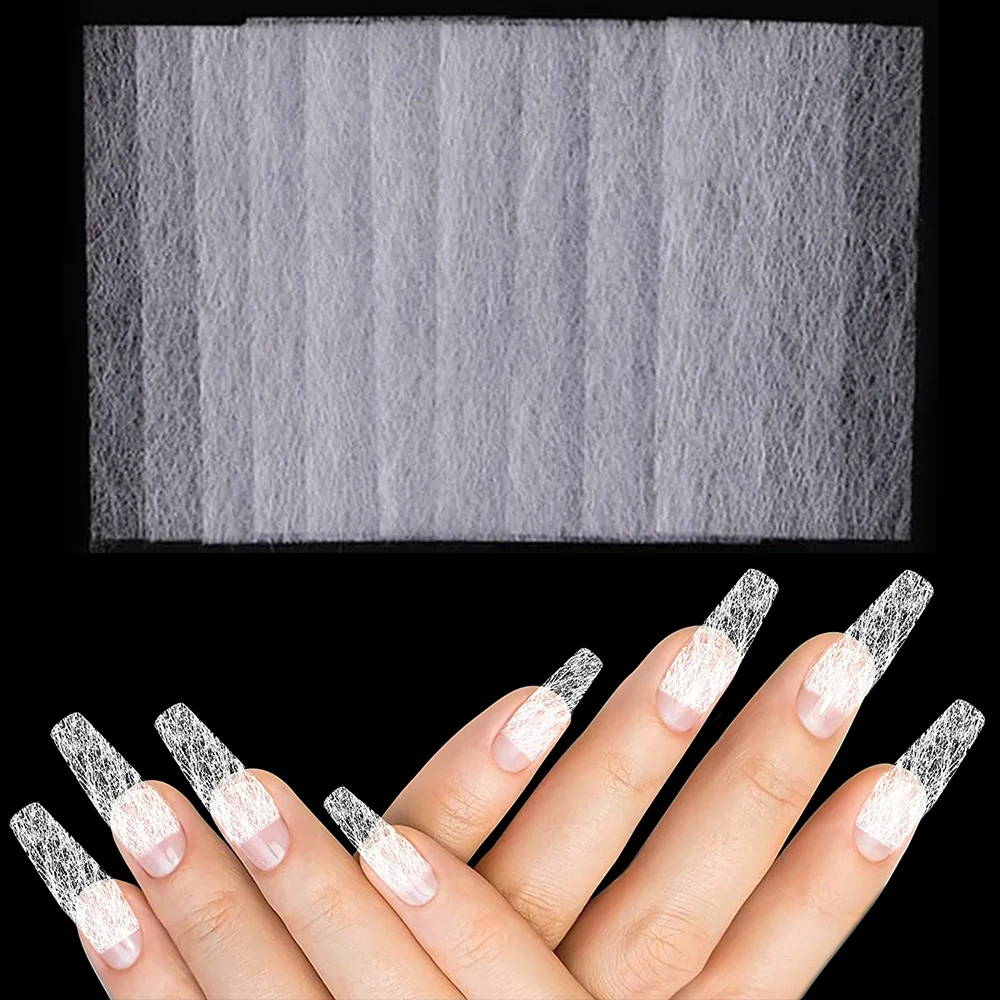 Extensión de uñas de fibra de vidrio, fibra de vidrio, envoltura de seda no tejida, Gel UV de construcción, puntas de acrílico francés, herramientas de uñas de papel, 10, 20, 50 piezas