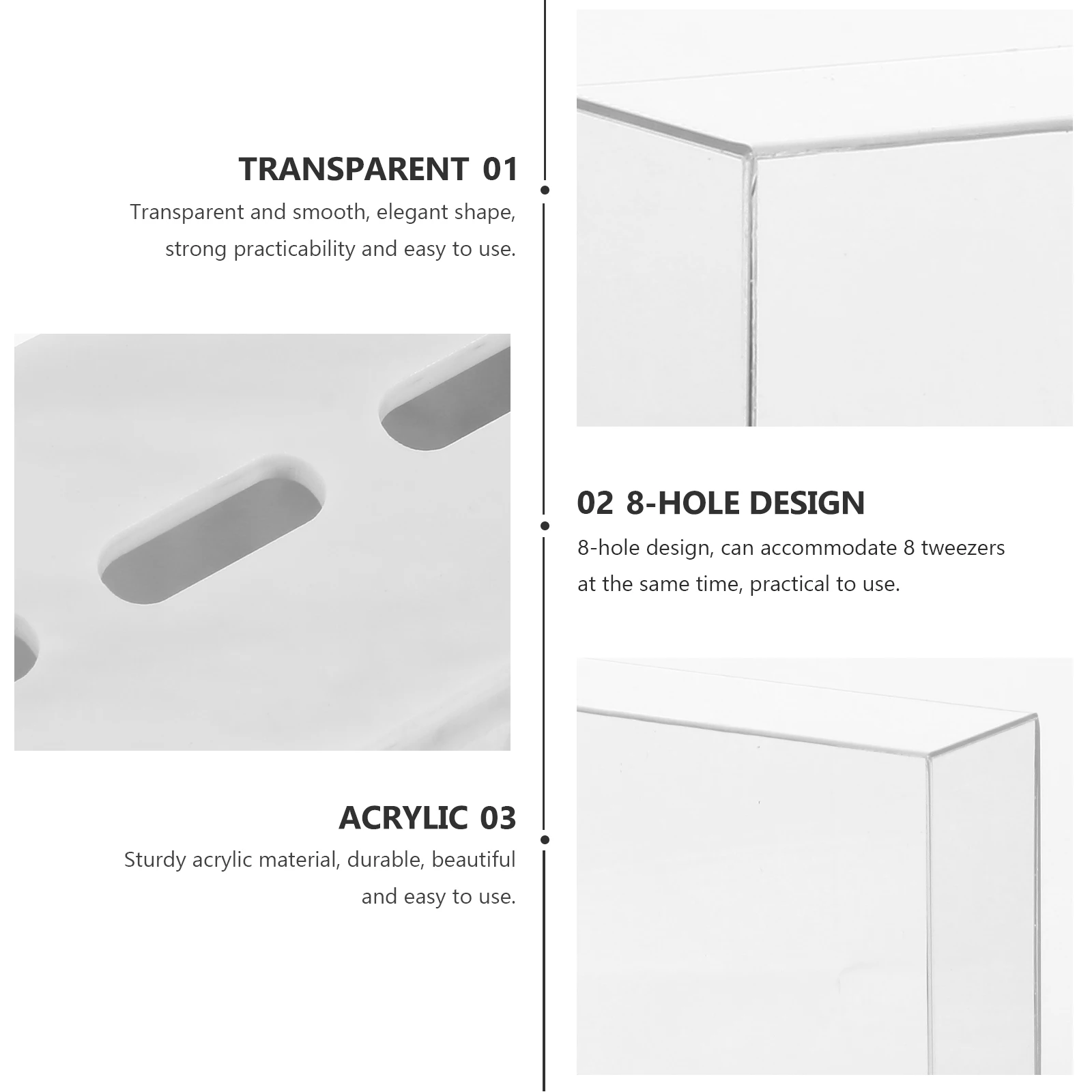 

Eyelash Tweezers Display Box Acrylic Holder 8 Hole Design Storage Rack Makeup Tool Shelf St Eyelash Extension Supplies Tweezer