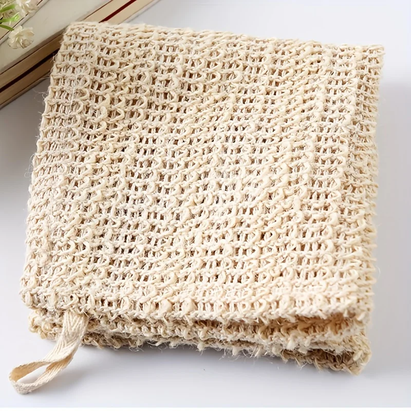 Toalla de algodón y lino, tira de baño exfoliante, paño de limpieza Facial, toalla de masaje de baño, toalla de baño exfoliante, toalla cuadrada espumosa
