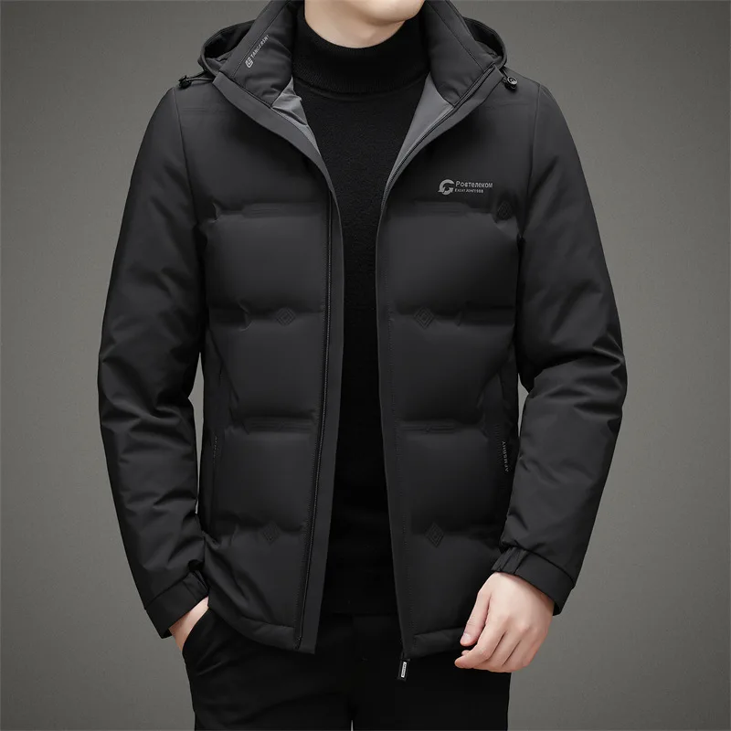 Down Jacket Men's 2023 Winter Thick Insulation and Cold Resistance Hooded Short Middle-aged Men's Clothing