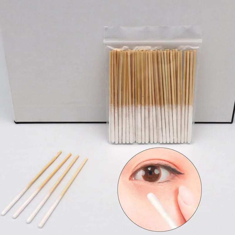 30/60pcs Disposable Longer Cotton Swab Brush Lint Free Micro Brushes Wood Cotton Cotton Swab Brush Make Up Brushes