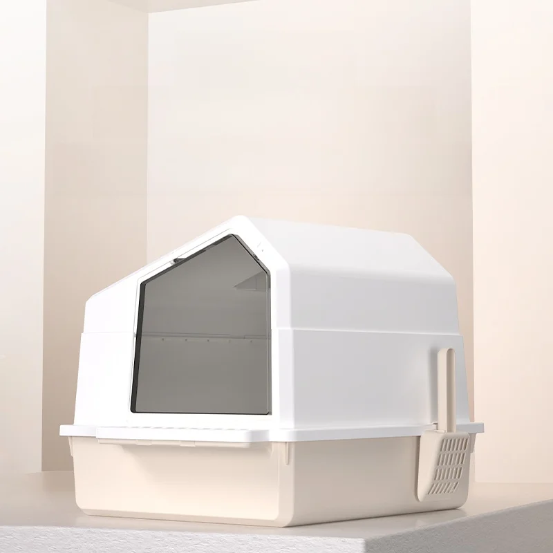 

Ультракомпактный полностью герметичный полузакрытый лоток для кошек с пескоуловителем, поддон для уборки за питомцем, товары для ухода за животными...